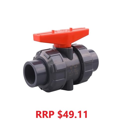 Ball Valve True Union PVC PTFE Seat BSP FI PN10 40MM